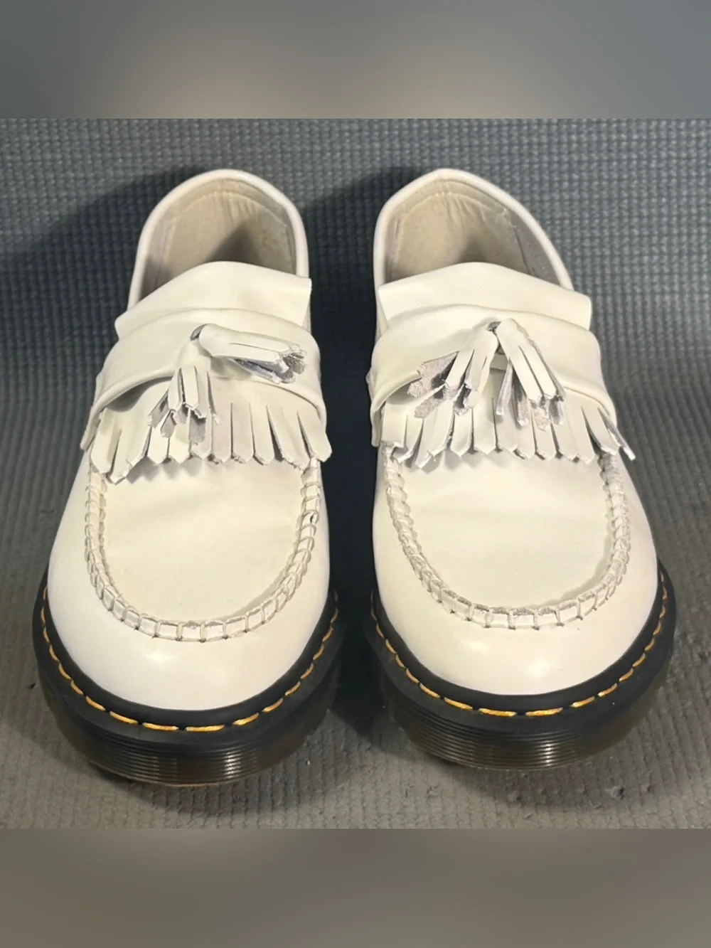Dr. Martens Adrian Yellow Stitch Leather Tassel Loafers Slip On Women’s Size 12